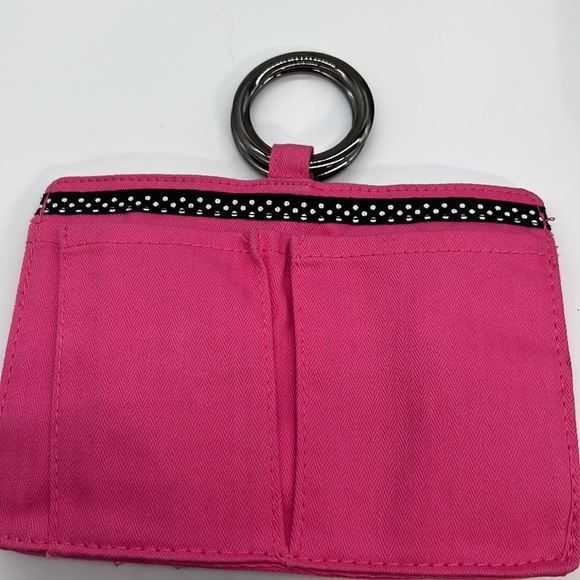 New without tags Pouchee Ultimate Purse Organizer Hot Pink with Polka Dot Trim - Picture 3 of 4